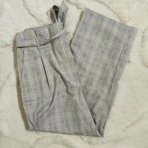 Plaid paper bag pants